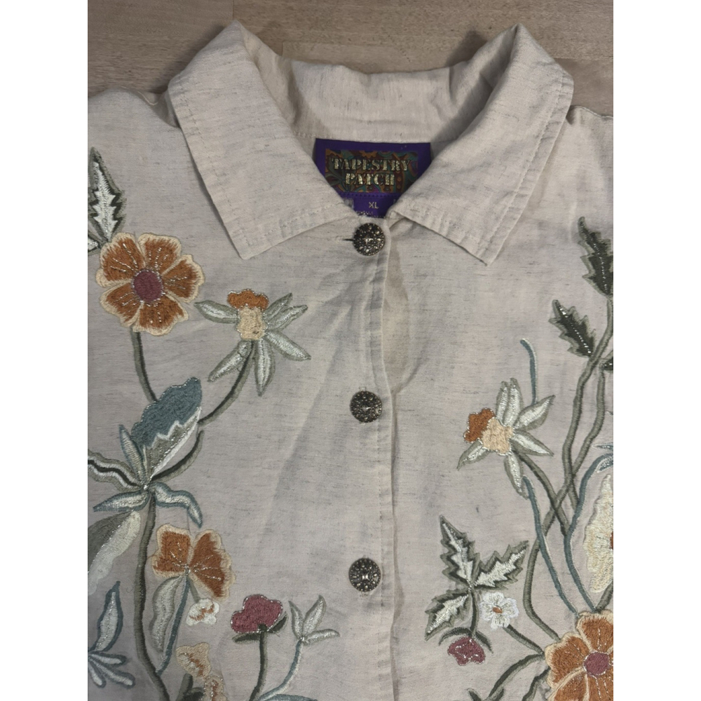 Tapestry Patch Jacket Womens tan jacket cardigan - image 3